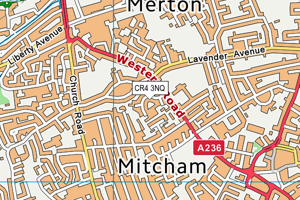 CR4 3NQ map - OS VectorMap District (Ordnance Survey)