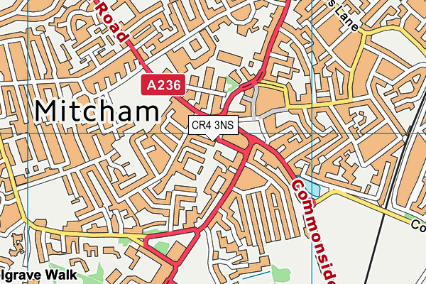 CR4 3NS map - OS VectorMap District (Ordnance Survey)