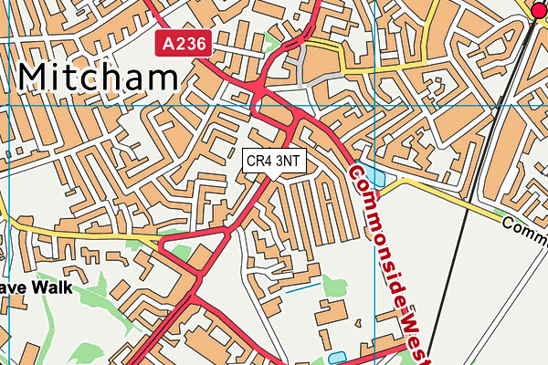 CR4 3NT map - OS VectorMap District (Ordnance Survey)