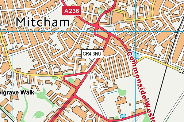 CR4 3NU map - OS VectorMap District (Ordnance Survey)