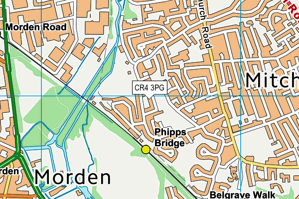 CR4 3PG map - OS VectorMap District (Ordnance Survey)