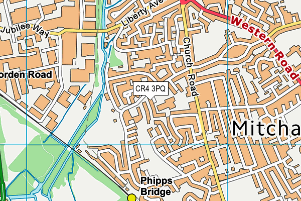 CR4 3PQ map - OS VectorMap District (Ordnance Survey)