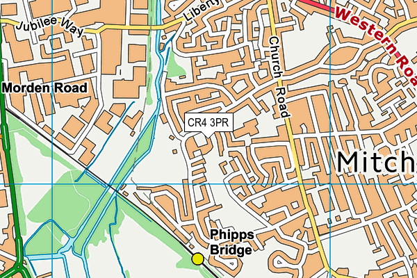 CR4 3PR map - OS VectorMap District (Ordnance Survey)