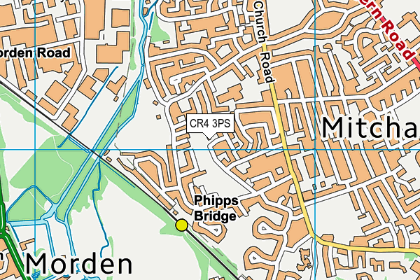 CR4 3PS map - OS VectorMap District (Ordnance Survey)