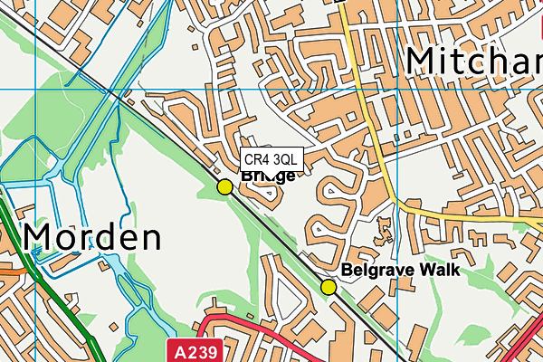 CR4 3QL map - OS VectorMap District (Ordnance Survey)