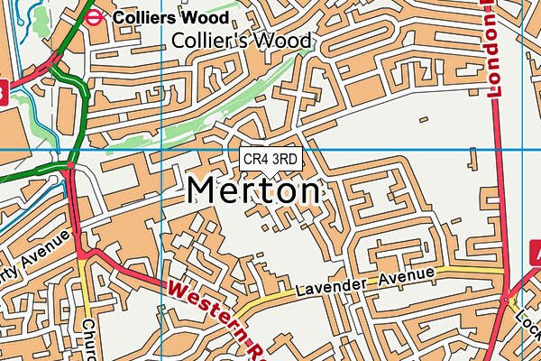 CR4 3RD map - OS VectorMap District (Ordnance Survey)