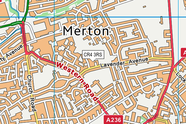 CR4 3RS map - OS VectorMap District (Ordnance Survey)