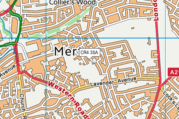 CR4 3SA map - OS VectorMap District (Ordnance Survey)