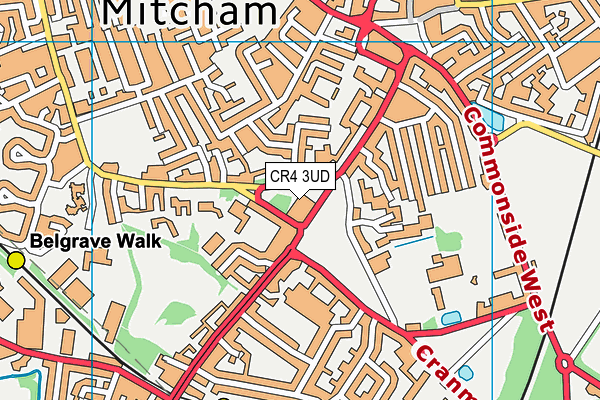 CR4 3UD map - OS VectorMap District (Ordnance Survey)