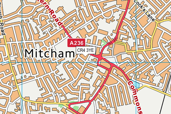 CR4 3YE map - OS VectorMap District (Ordnance Survey)