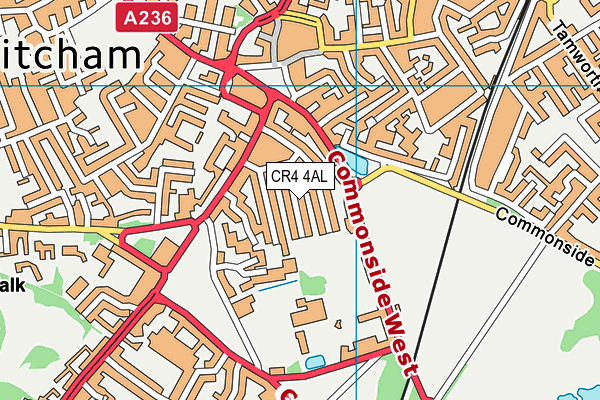 CR4 4AL map - OS VectorMap District (Ordnance Survey)