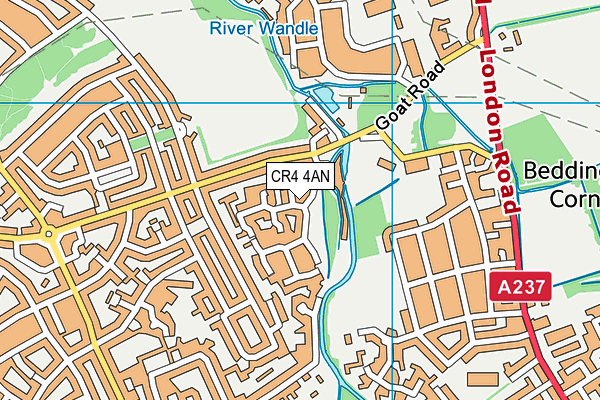 CR4 4AN map - OS VectorMap District (Ordnance Survey)