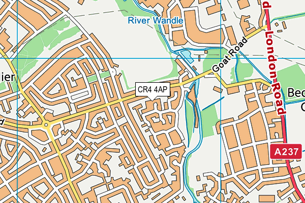 CR4 4AP map - OS VectorMap District (Ordnance Survey)