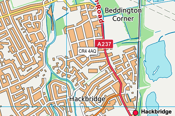 CR4 4AQ map - OS VectorMap District (Ordnance Survey)