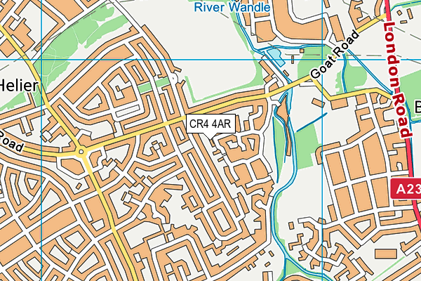 CR4 4AR map - OS VectorMap District (Ordnance Survey)