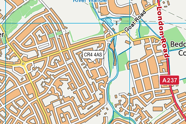 CR4 4AS map - OS VectorMap District (Ordnance Survey)