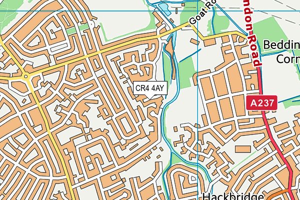 CR4 4AY map - OS VectorMap District (Ordnance Survey)