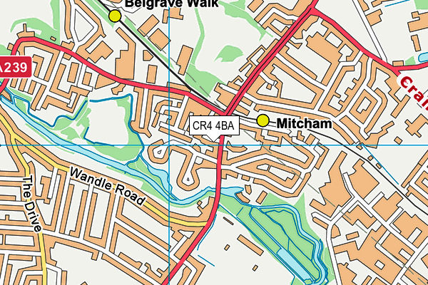 CR4 4BA map - OS VectorMap District (Ordnance Survey)