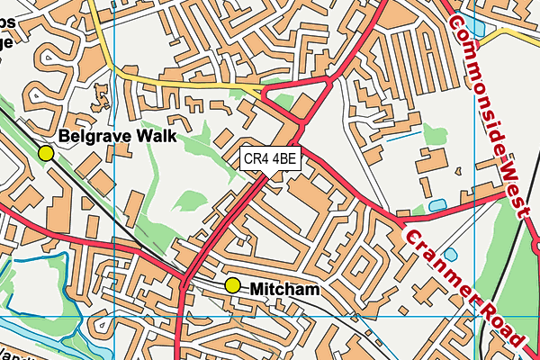 CR4 4BE map - OS VectorMap District (Ordnance Survey)