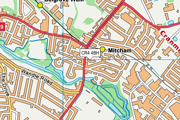 CR4 4BH map - OS VectorMap District (Ordnance Survey)