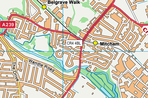 CR4 4BL map - OS VectorMap District (Ordnance Survey)