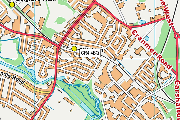 CR4 4BQ map - OS VectorMap District (Ordnance Survey)