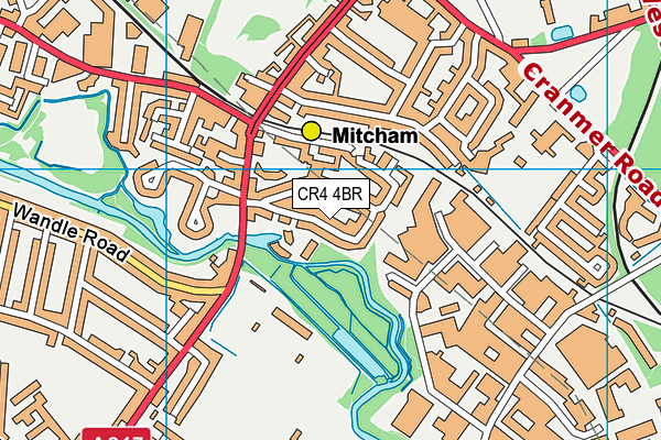 CR4 4BR map - OS VectorMap District (Ordnance Survey)