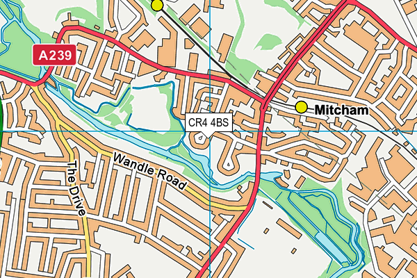 CR4 4BS map - OS VectorMap District (Ordnance Survey)