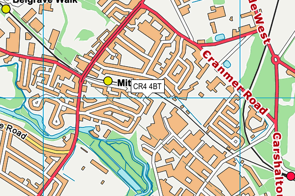 CR4 4BT map - OS VectorMap District (Ordnance Survey)