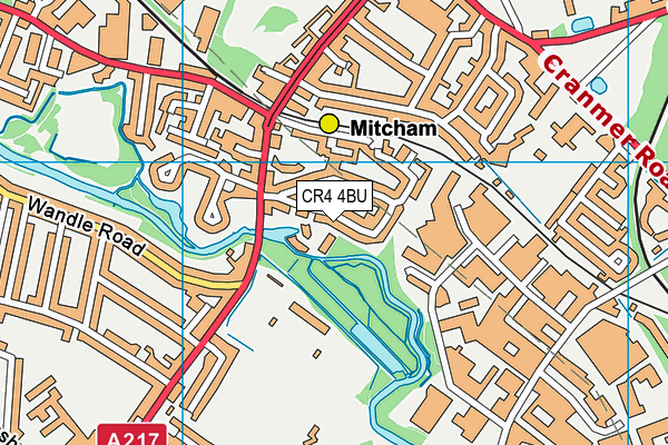 CR4 4BU map - OS VectorMap District (Ordnance Survey)