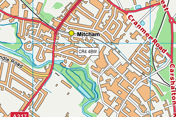 CR4 4BW map - OS VectorMap District (Ordnance Survey)