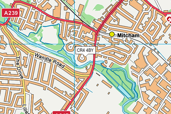 CR4 4BY map - OS VectorMap District (Ordnance Survey)