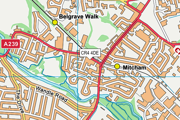 CR4 4DE map - OS VectorMap District (Ordnance Survey)
