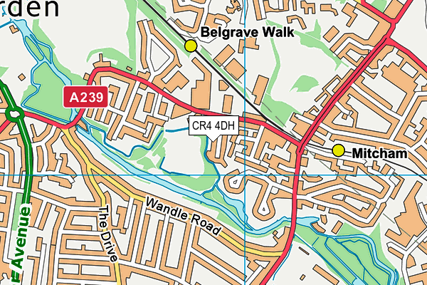 CR4 4DH map - OS VectorMap District (Ordnance Survey)