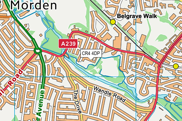 CR4 4DP map - OS VectorMap District (Ordnance Survey)