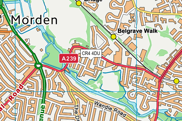 CR4 4DU map - OS VectorMap District (Ordnance Survey)