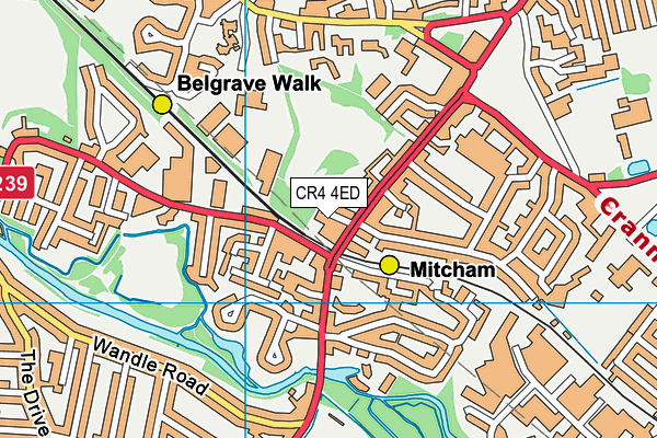 CR4 4ED map - OS VectorMap District (Ordnance Survey)