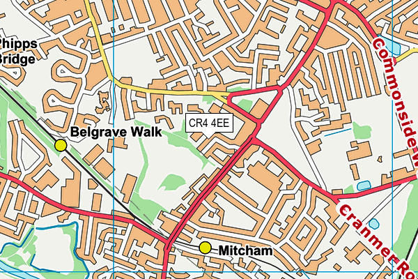 CR4 4EE map - OS VectorMap District (Ordnance Survey)