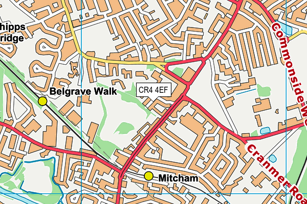 CR4 4EF map - OS VectorMap District (Ordnance Survey)