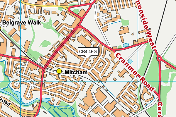 CR4 4EG map - OS VectorMap District (Ordnance Survey)