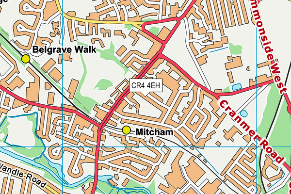 CR4 4EH map - OS VectorMap District (Ordnance Survey)