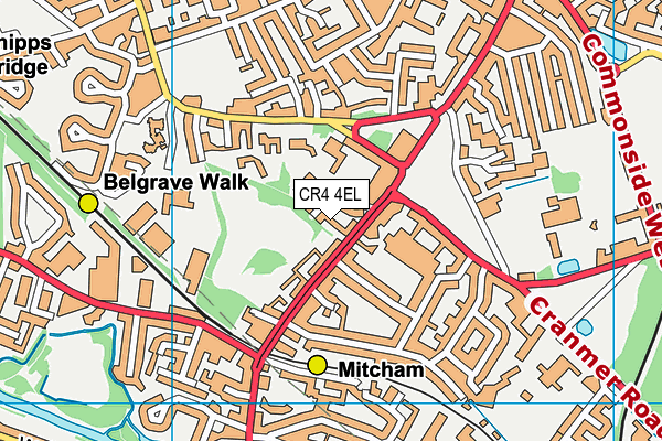 CR4 4EL map - OS VectorMap District (Ordnance Survey)