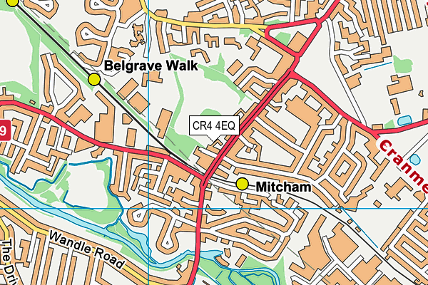 CR4 4EQ map - OS VectorMap District (Ordnance Survey)