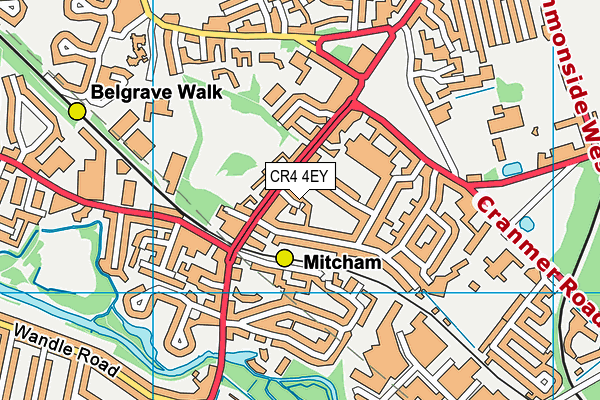 CR4 4EY map - OS VectorMap District (Ordnance Survey)