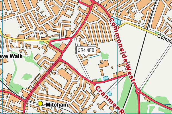 CR4 4FB map - OS VectorMap District (Ordnance Survey)