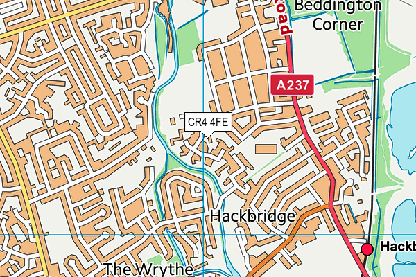 CR4 4FE map - OS VectorMap District (Ordnance Survey)