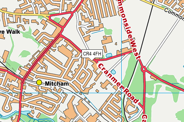 CR4 4FH map - OS VectorMap District (Ordnance Survey)