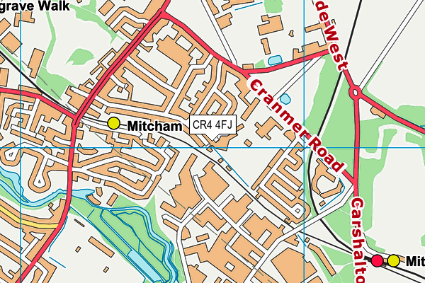 CR4 4FJ map - OS VectorMap District (Ordnance Survey)