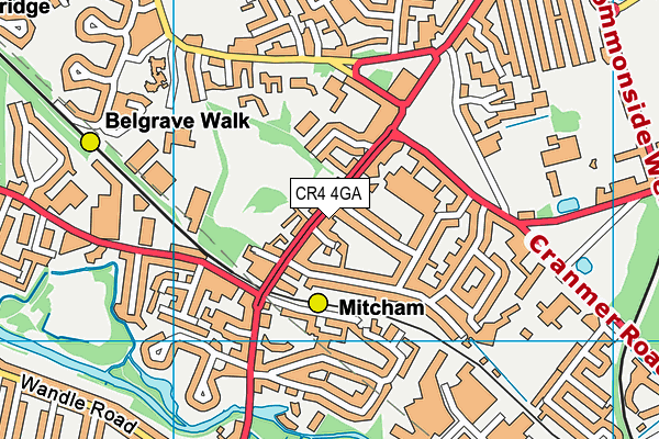 CR4 4GA map - OS VectorMap District (Ordnance Survey)