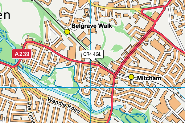 CR4 4GL map - OS VectorMap District (Ordnance Survey)